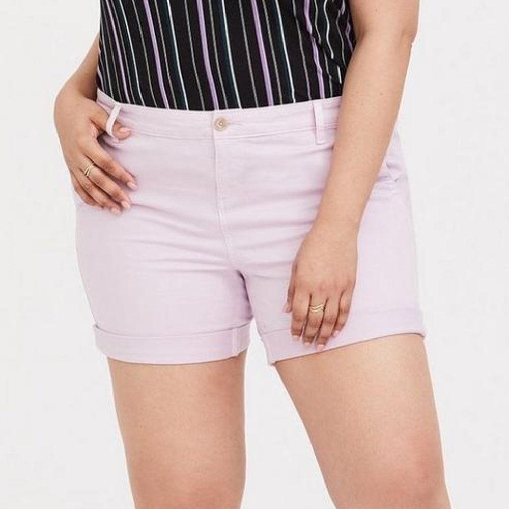 Torrid Chino Short Pastel Pink Lightweight Summer Feminine Shorts